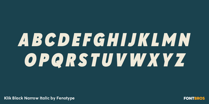 Klik Black Narrow Italic Font Poster #1