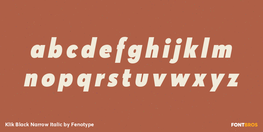 Klik Black Narrow Italic Font Poster #1