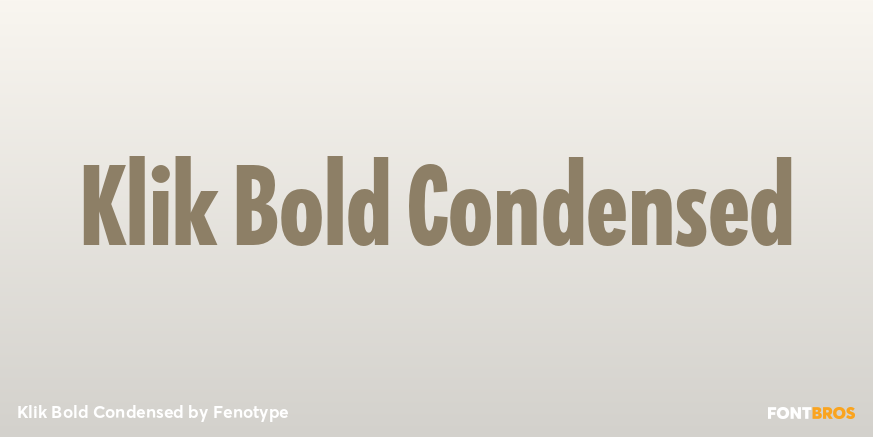 Klik Bold Condensed Poster