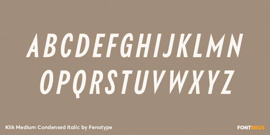 Klik Medium Condensed Italic Font Poster #2