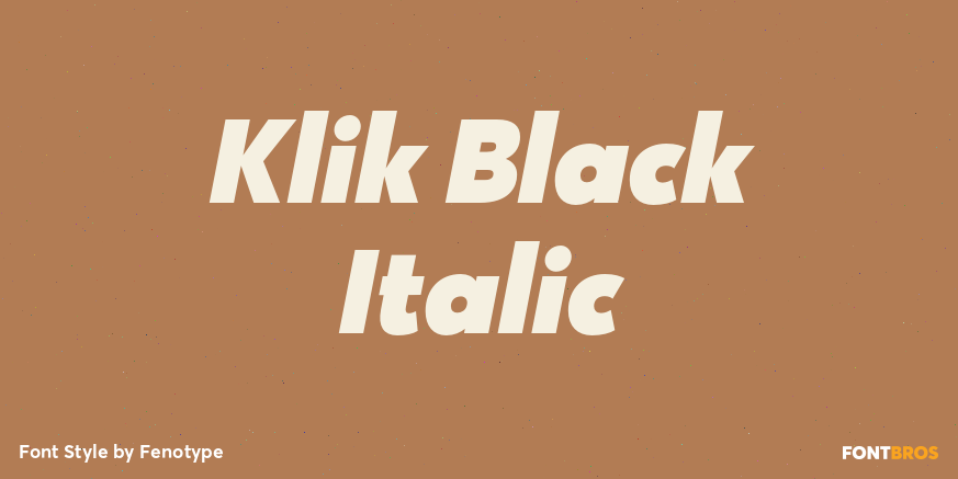 Klik Black Italic Font Poster #1