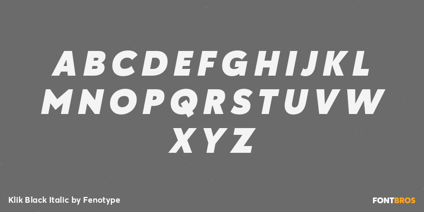 Klik Black Italic Font Poster #1