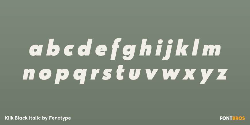 Klik Black Italic Font Poster #1