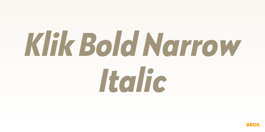 Klik Bold Narrow Italic Font Poster #1