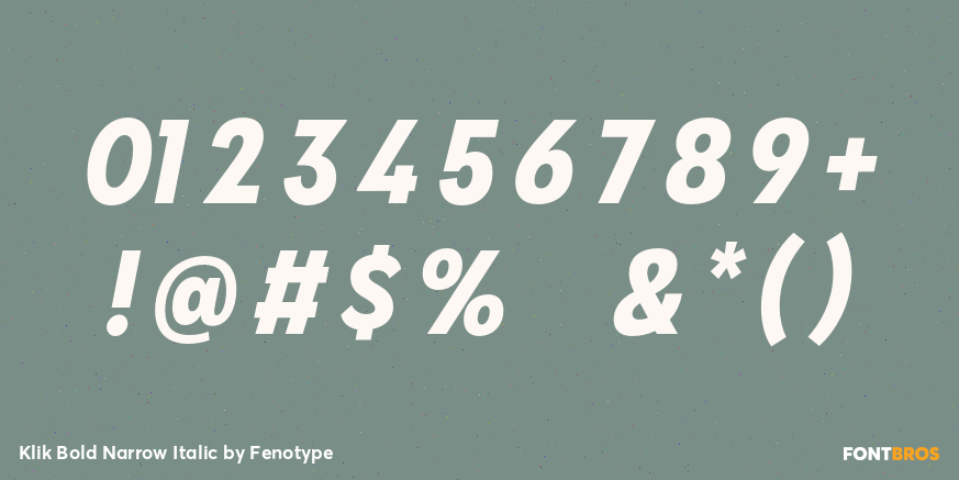 Klik Bold Narrow Italic Font Poster #1