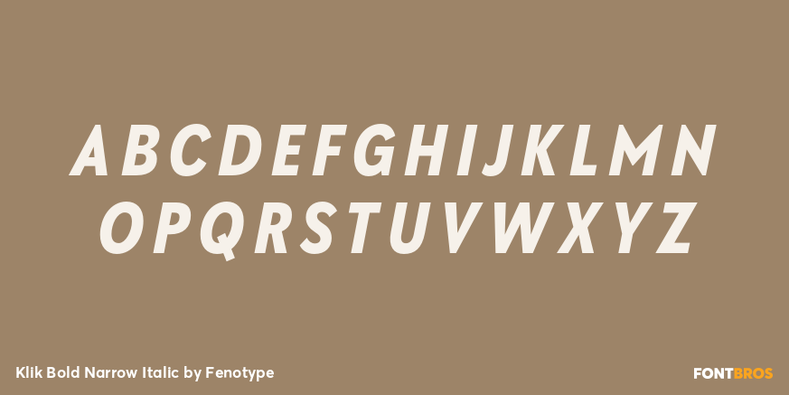 Klik Bold Narrow Italic Font Poster #1