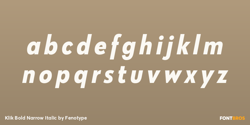Klik Bold Narrow Italic Font Poster #1
