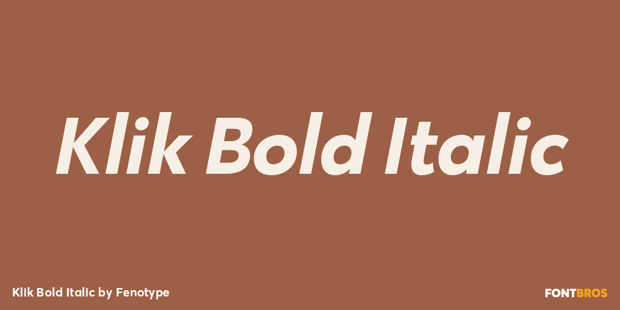 Klik Bold Italic Font Poster #1