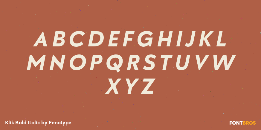 Klik Bold Italic Font Poster #2