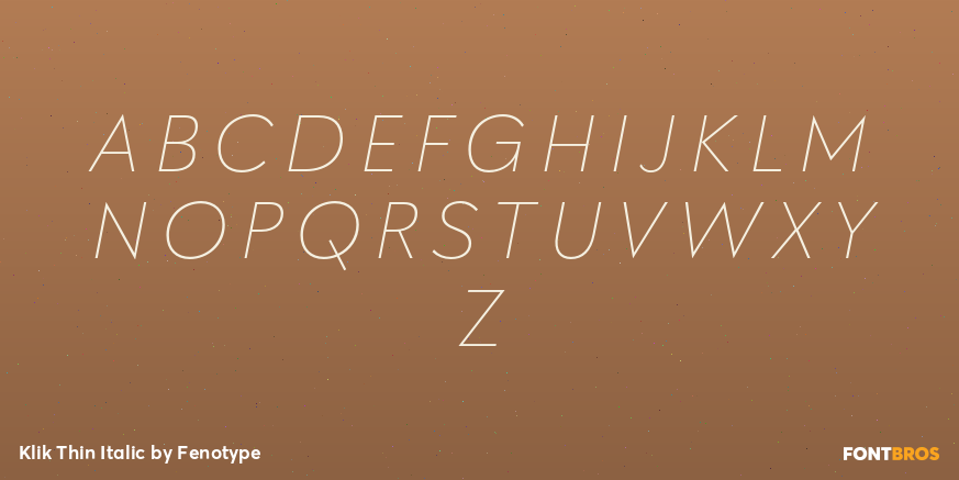 Klik Thin Italic Font Poster #2
