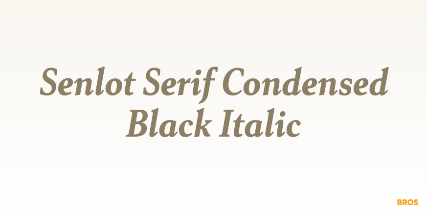 Senlot Serif Condensed Black Italic Font Poster #1