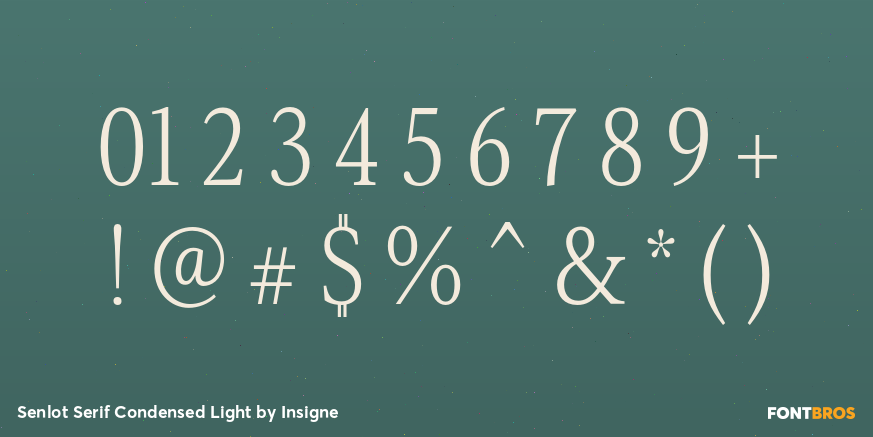 Senlot Serif Condensed Light Font Poster #1