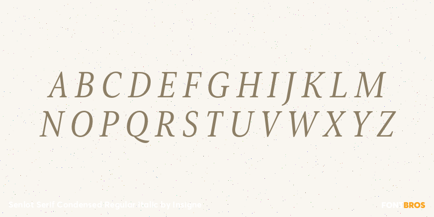 Senlot Serif Condensed Regular Italic Font Poster #2