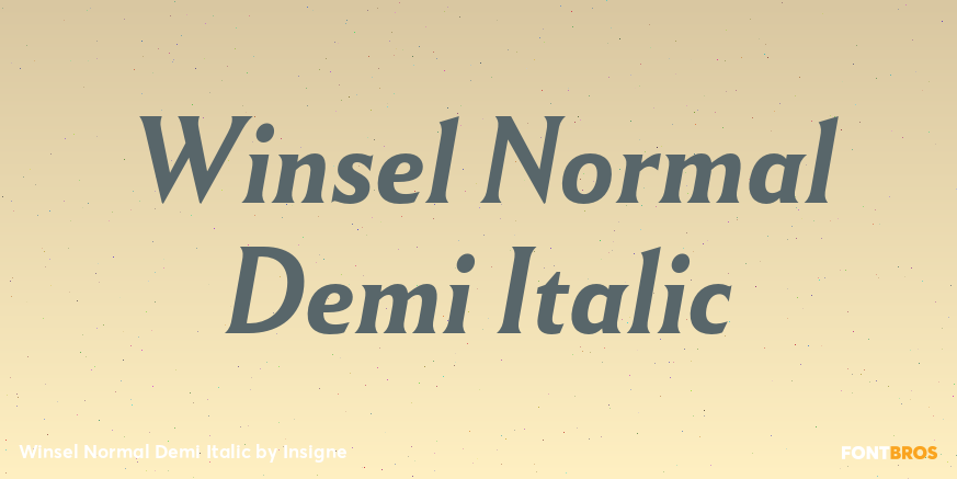 Winsel Normal Demi Italic Font Poster #1