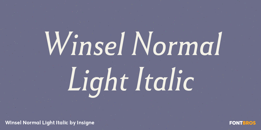 Winsel Normal Light Italic Font Poster #1