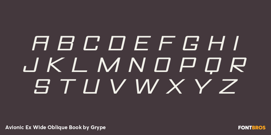Avionic Ex Wide Oblique Book Font Poster #2