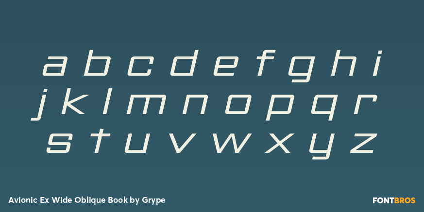 Avionic Ex Wide Oblique Book Font Poster #3