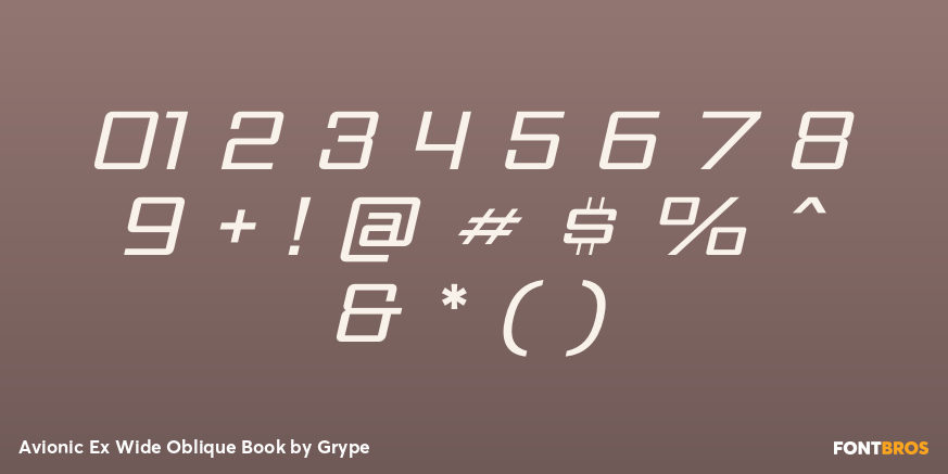 Avionic Ex Wide Oblique Book Font Poster #4