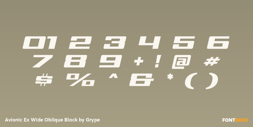 Avionic Ex Wide Oblique Black Font Poster #1