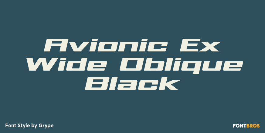 Avionic Ex Wide Oblique Black Font Poster #1