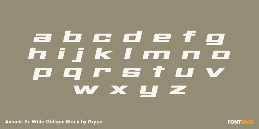 Avionic Ex Wide Oblique Black Font Poster #3