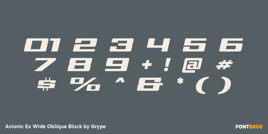 Avionic Ex Wide Oblique Black Font Poster #4