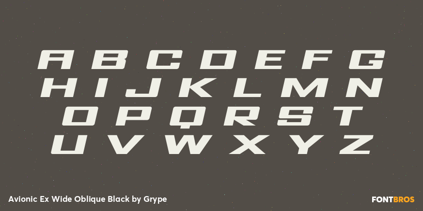 Avionic Ex Wide Oblique Black Font Poster #1