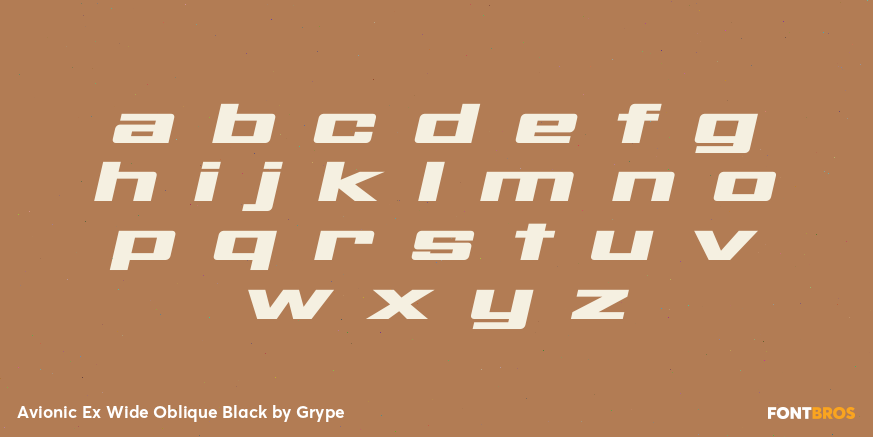 Avionic Ex Wide Oblique Black Font Poster #1