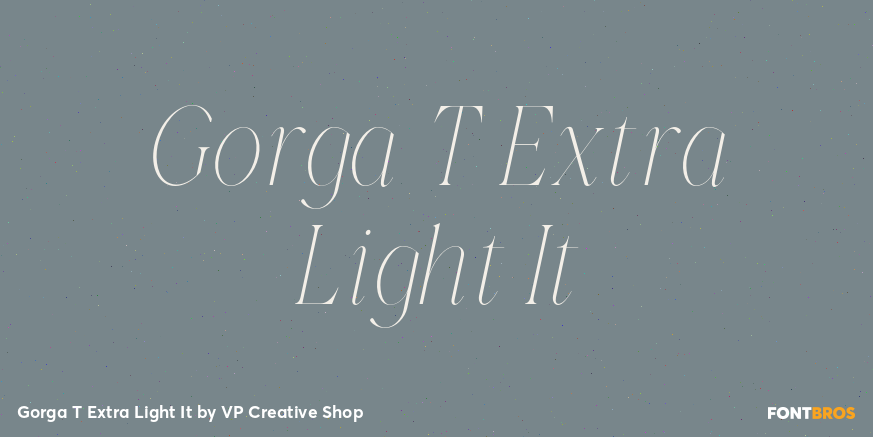 Gorga T Extra Light It Font Poster #1