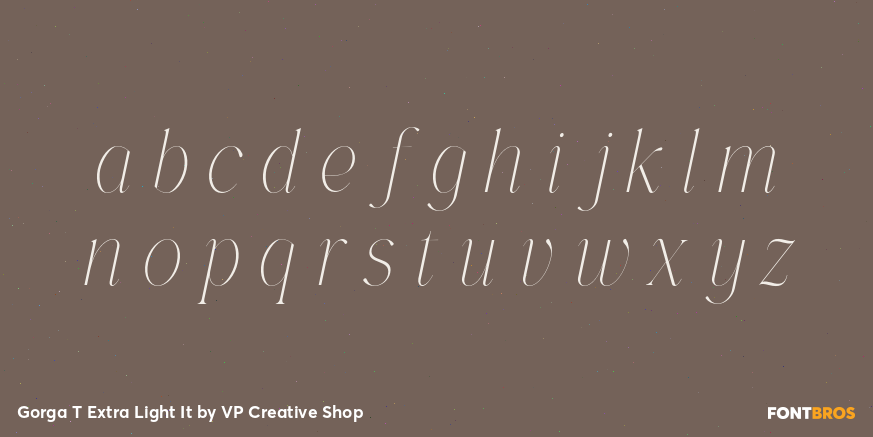 Gorga T Extra Light It Font Poster #3