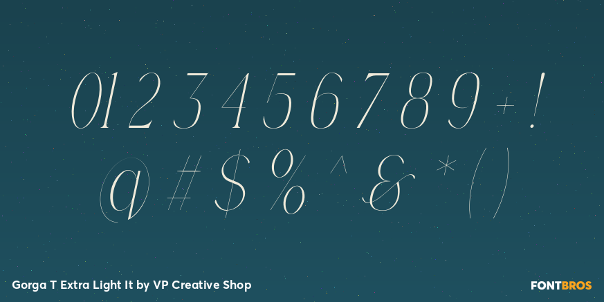 Gorga T Extra Light It Font Poster #4