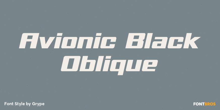 Avionic Black Oblique Font Poster #1