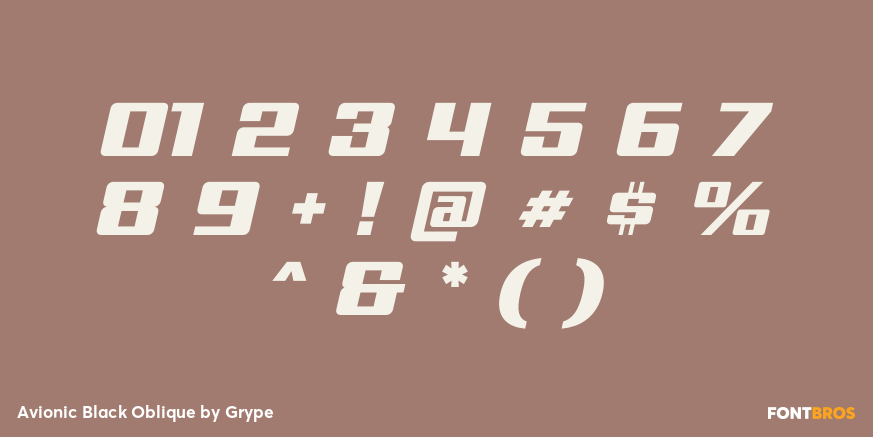Avionic Black Oblique Font Poster #1