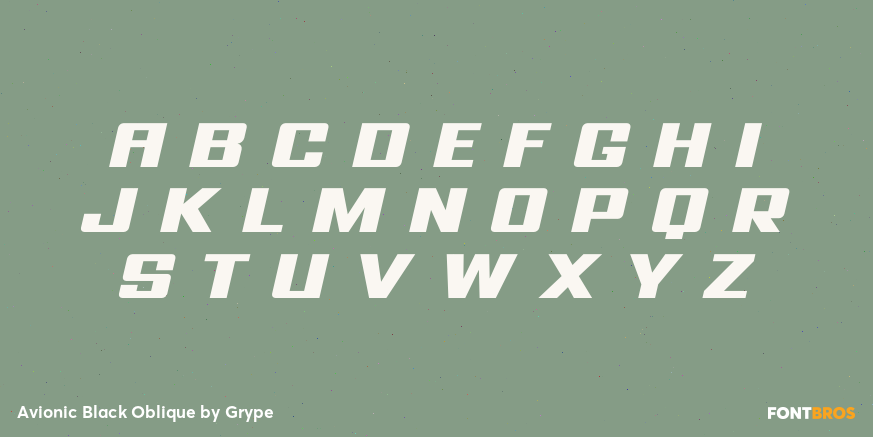 Avionic Black Oblique Font Poster #1