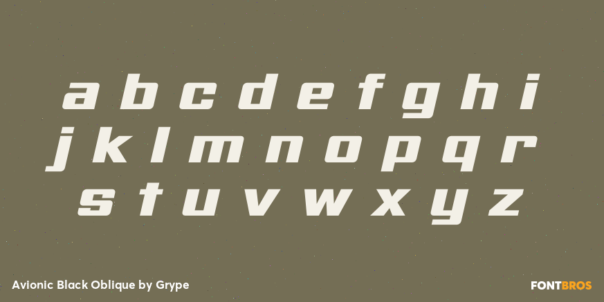 Avionic Black Oblique Font Poster #1