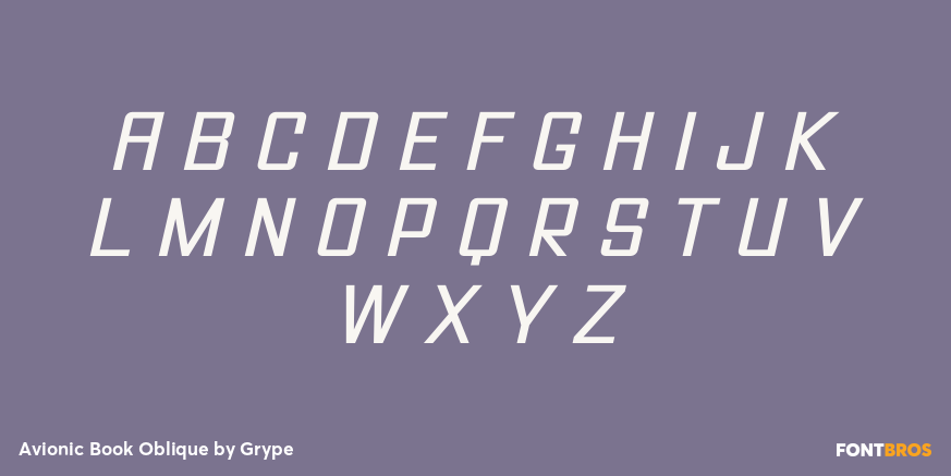 Avionic Book Oblique Font Poster #2