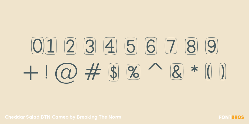 Cheddar Salad BTN Cameo Font Poster #1