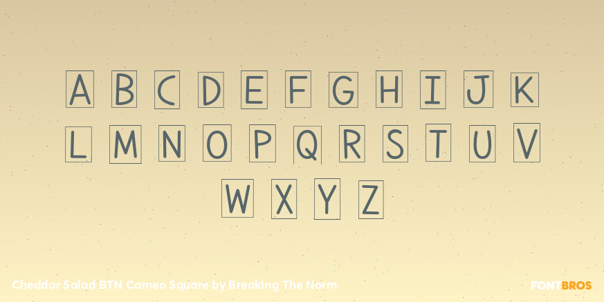 Cheddar Salad BTN Cameo Square Font Poster #2