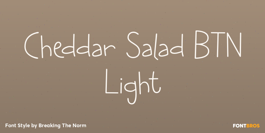 Cheddar Salad BTN Light Font Poster #1