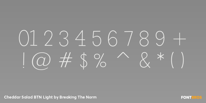 Cheddar Salad BTN Light Font Poster #1