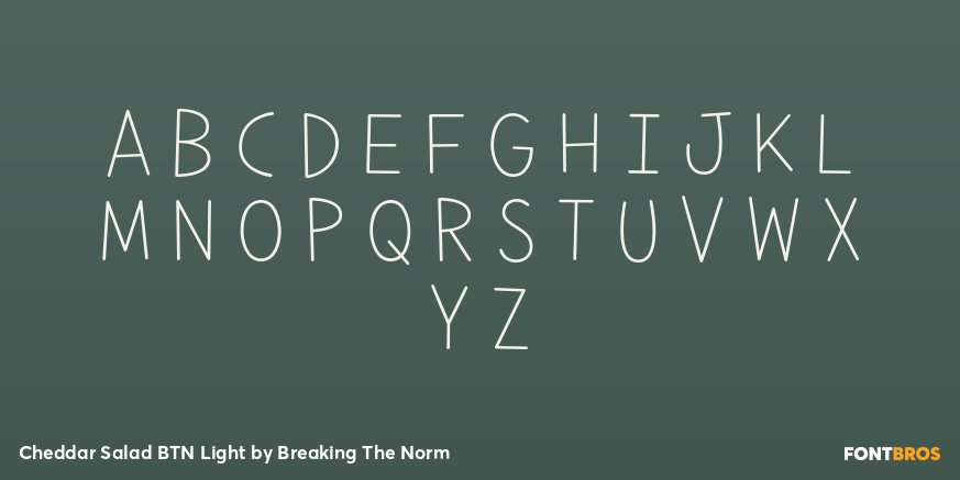 Cheddar Salad BTN Light Font Poster #2