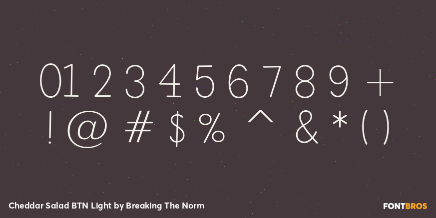 Cheddar Salad BTN Light Font Poster #4