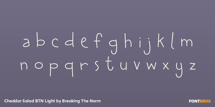 Cheddar Salad BTN Light Font Poster #1
