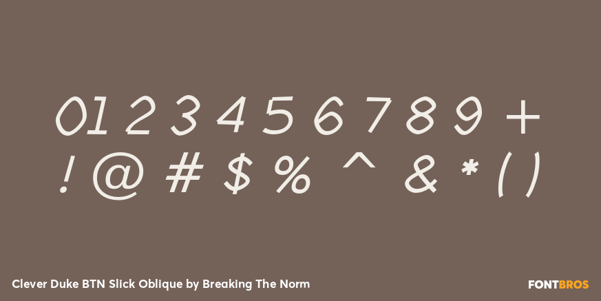 Clever Duke BTN Slick Oblique Font Poster #4