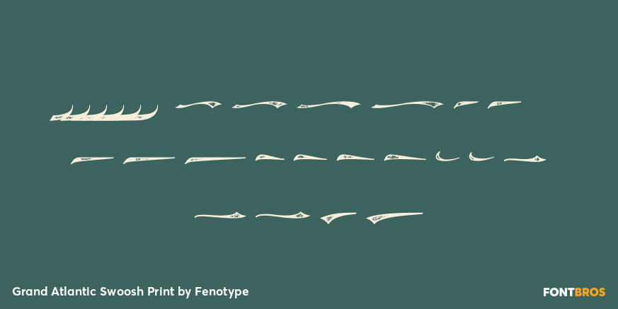 Grand Atlantic Swoosh Print Font Poster #2