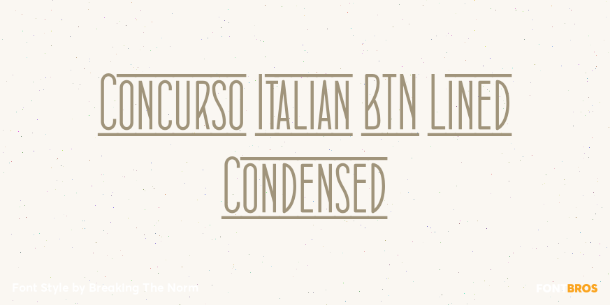 Concurso Italian BTN Lined Condensed Font Poster #1