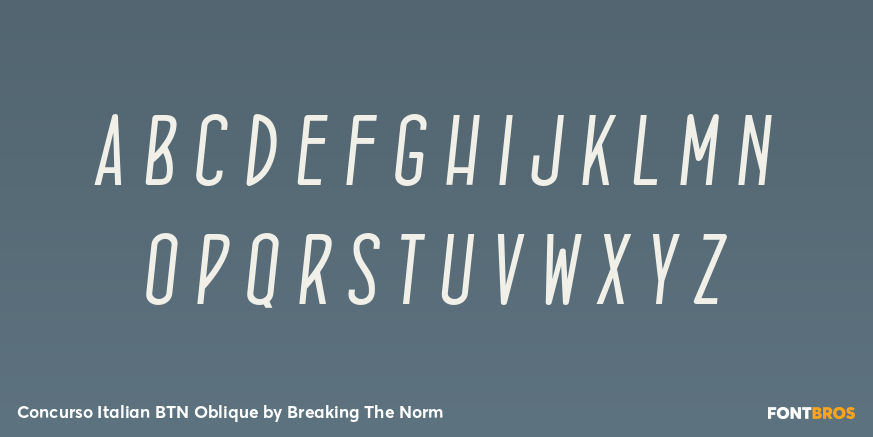 Concurso Italian BTN Oblique Font Poster #3