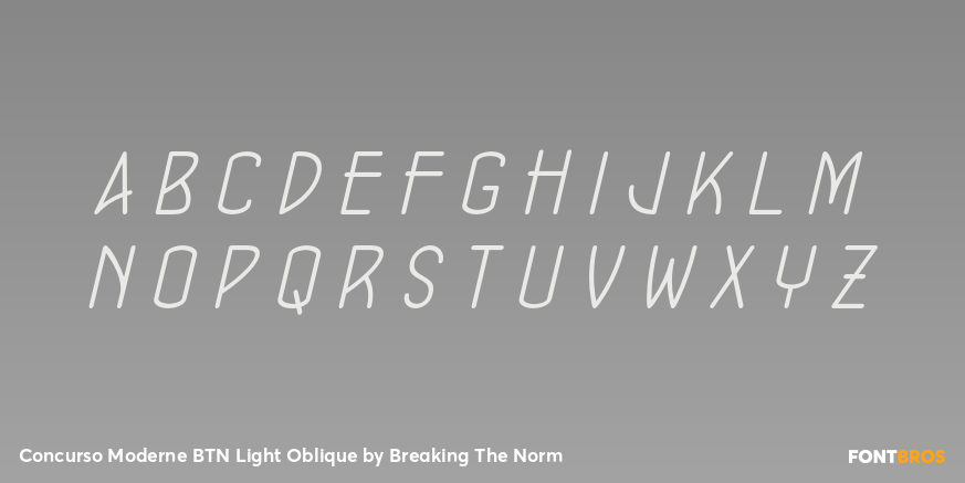 Concurso Moderne BTN Light Oblique Font Poster #2