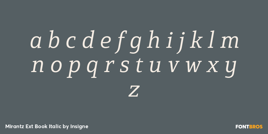 Mirantz Ext Book Italic Font Poster #1