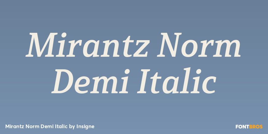 Mirantz Norm Demi Italic Font Poster #1